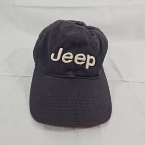 Jeep Navy Black Washed Style Low Profile Cotton Unisex Strapback Dad Cap Hat